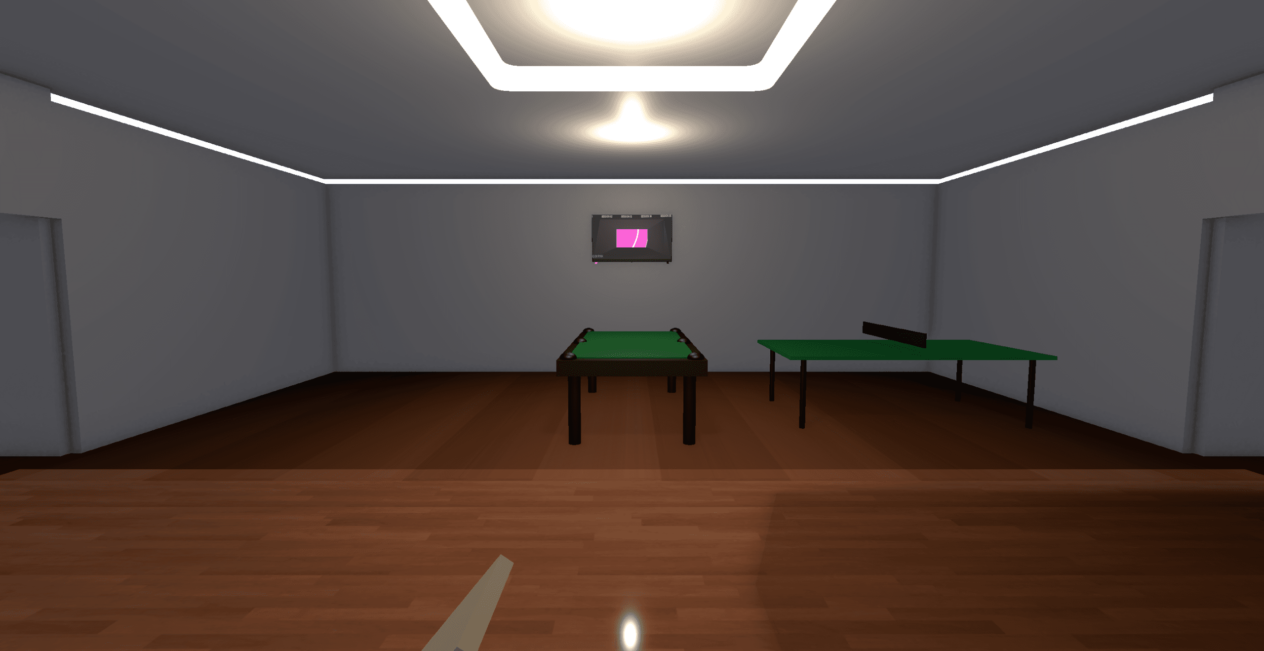 Game lounge with a pool table and ping pong table